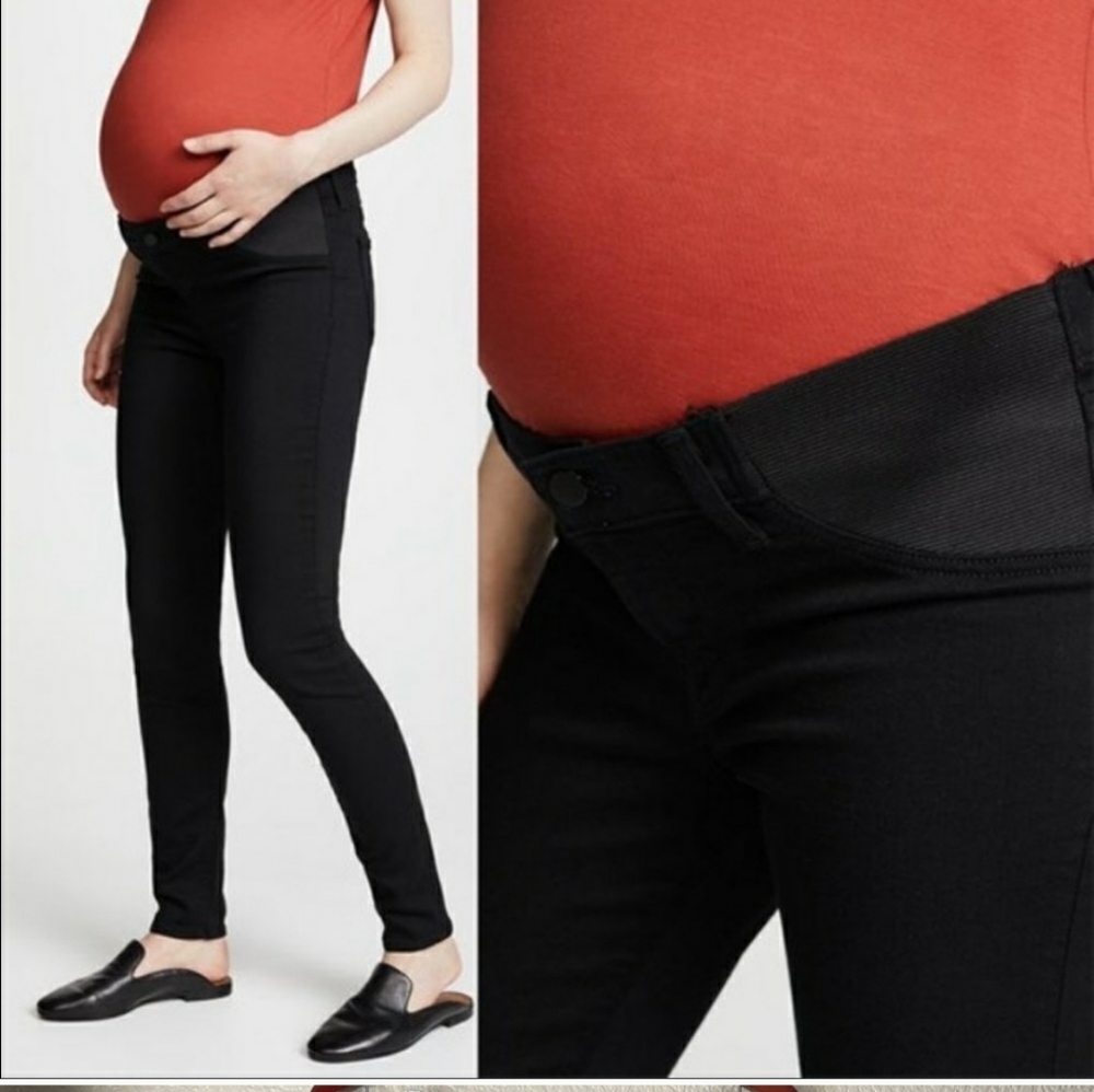 J Brand Mama J  Skinny in Seriously Black Inset Maternity Jeans 32